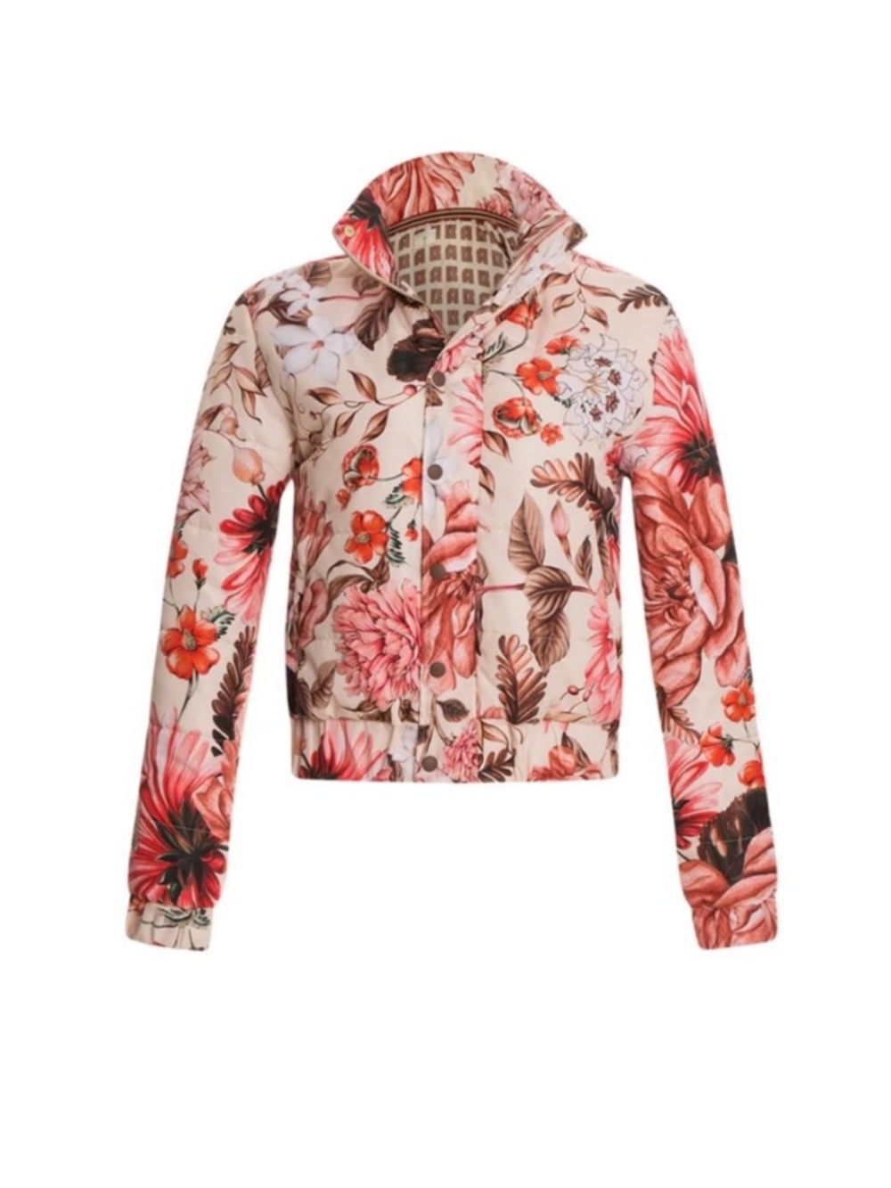 Agua Bendita Floral Quilted Puffer Jacket - XS